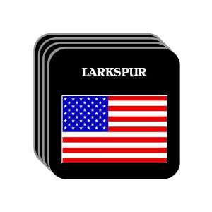 US Flag   Larkspur, California (CA) Set of 4 Mini Mousepad Coasters