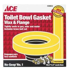 each Ace No Seep #1 Wax Toilet Bowl Gasket With Brass Bolts (001060 