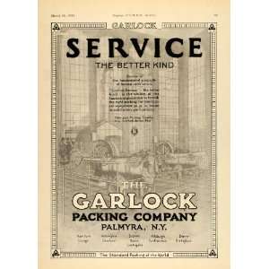  1924 Ad Garlock Packing Service Factory Palmyra N.Y 