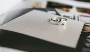 Silver Tone Little Cute Romantic Double Heart Ring For Lady Girl r419 