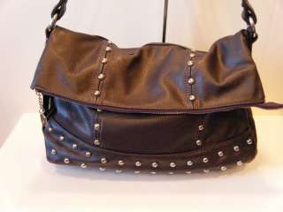   Top Flap Handbag Purse~NWT~Studded~Super Soft~Eggplant Color  