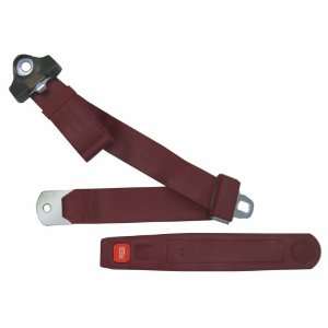  3 Point Lap and Shoulder Seat Belt, Maroon, with Push 
