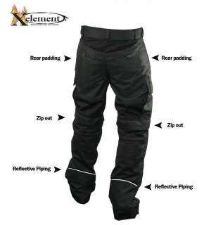 Xelement Black Tri Tex Pants with Reflective Piping 30  