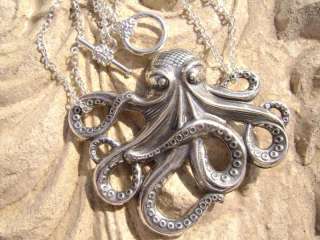Double Chain Silver OCTOPUS Pendant Necklace HOT!!!  