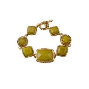  Bronzed By Barse Faceted Jasper Link Bracelet Jewelry
