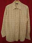 XIOS Mens size Large Tan & Brown Dress/ Casual Shirt  Great Condition