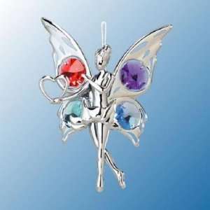  Chrome Fairy with Heart Ornament   Multicolored Swarovski 
