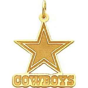  14K Gold NFL Dallas Cowboys Star Logo Charm: Sports 