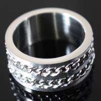 Double chain ring stainless steel size 10  
