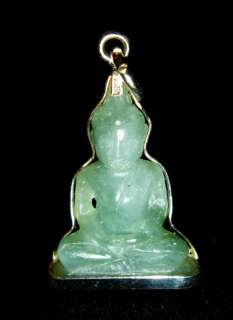 JADE STONE CARVED Mini Buddha Pendant     