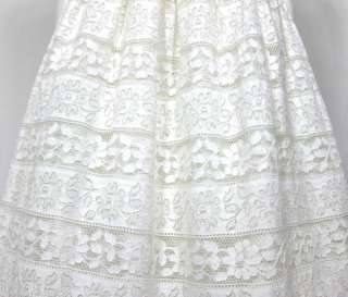 VTG 1950s WHITE LACE PINK SATIN SASH w CORSAGE WEDDING PROM PARTY 