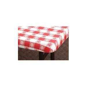   Plastic Table Covers   Red Gingham   6 Foot Banquet