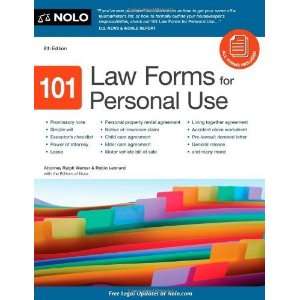  101 Law Forms for Personal Use [Paperback] Ralph Warner 