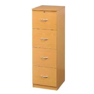 Home Office 4 drawers File Cabinet in Gloden Beech Finish 