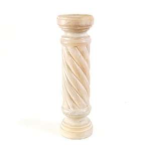   Wooden Candleholder With Spiral Design Cream Finish: Home Improvement