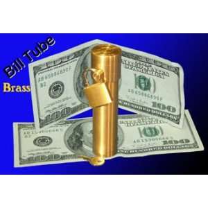    Bill Tube   Brass   Close Up Money Magic Trick Toys & Games