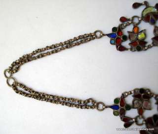 ethnic tribal old sterling silver mirror necklace india  