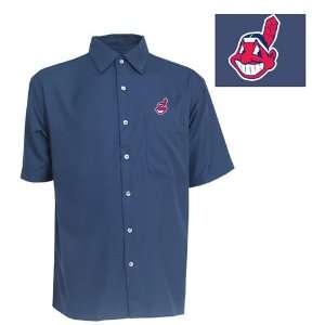 Cleveland Indians Premiere Shirt by Antigua   Navy Small:  