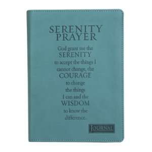   Leather Writing Journal Notebook Blue Serenity Prayer