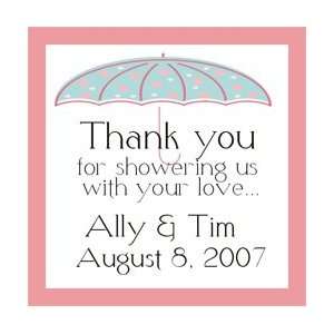 Umbrella Design Bridal Shower Square Label (Set of 20)  