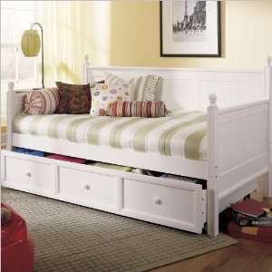   Bed Group Casey Wood Daybed in Off White Finish with Optional Trundle