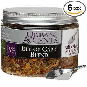 Urban Accents Isle Of Capri Sea Salt, 5.0 Ounce Jars (Pack of 6)