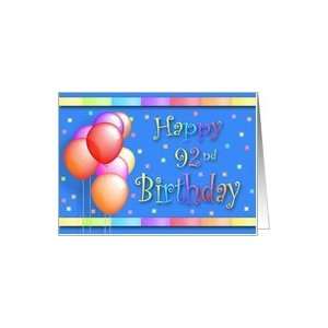    92 Years Old Balloons Happy Birthday Fun Card: Toys & Games