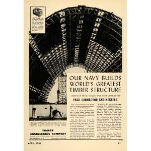  1943 Ad Timber Engineering Co. Navy Blimp Hangar DC 