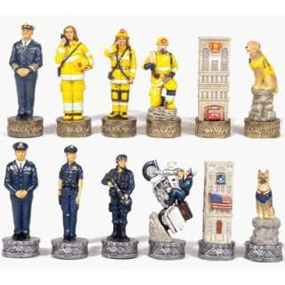  Firefighter vs Police Chessmen 3 1/4 Toys & Games