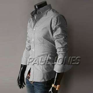   Slim line Stylish Fitted Grid Dress Shirts 4 Size 6 Colors  