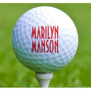    3 x Rock n Roll Golf Balls Marilyn Manson Musical Instruments