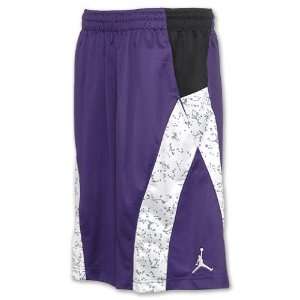   Print Mens Basketball Shorts, Purple/Black/White 