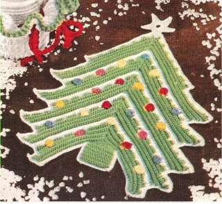 Crochet Xmas Tree Pot Holder Hot Pad Vintage Pattern  
