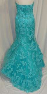 Ball Gown Quinceanera Dress Prom Pageant Aqua XL 12/14  