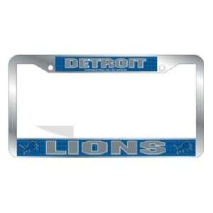  Detroit Lions License Plate Frame Chrome Deluxe NFL 