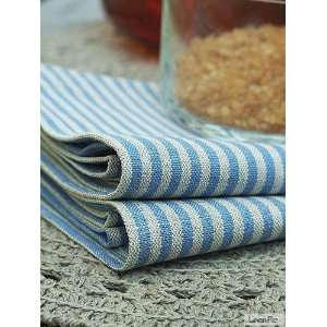  Set of 2 Tea Towels Blue Linen Cotton Jazz