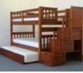 STAIRWAY TWIN over TWIN WHITE BUNK BEDS bunkbeds bed 798304100907 