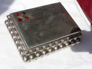 RRR Bulgarian/German WWII award cigar case.700g SILVER  