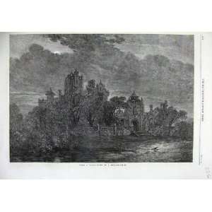  1866 Fine Art Castle Under Cloud Moonlight Lake Read