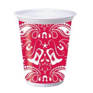  Western Themed Plastic Beverage Cups   16 Ounces: Kitchen 