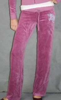 NWT Juicy Couture Well Read Flower Logo Velour Pant S  