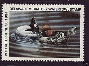 DE 14 1993 Delaware State Duck Stamp BW  