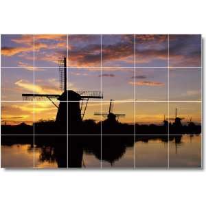  Windmill Photo Wall Tile Mural W013  17x25.5 using (24) 4 