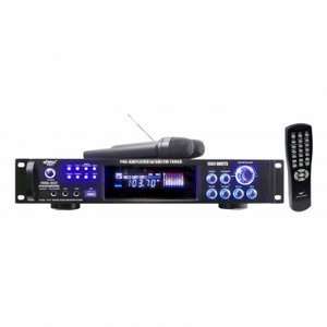   Amplifier with AM/FM Tuner/USB/Dual Wireless Mic Musical Instruments