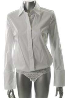FAMOUS CATALOG Moda Bodysuit Top White BHFO Sale Misses Shirt M  