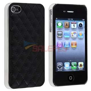 Black Leather w/ Silver Hard Case Cover+PRIVACY FILTER Guard for 