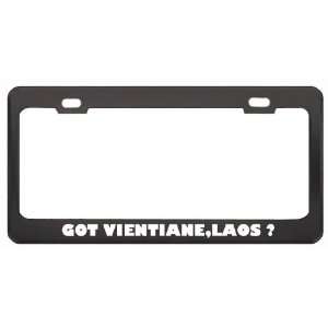 Got Vientiane,Laos ? Location Country Black Metal License Plate Frame 