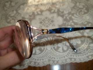 Vintage Givenchy Eyeglasses Marbelized Blue & Goldtone 55 17  