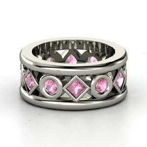  Tigranes The Great Ring, 14K White Gold Ring with Pink 