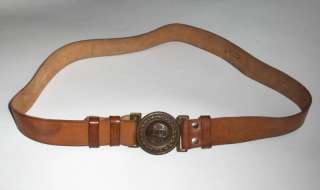 VINTAGE ANTIQUE BOY SCOUT LEATHER BELT with IRON BUCKLE  